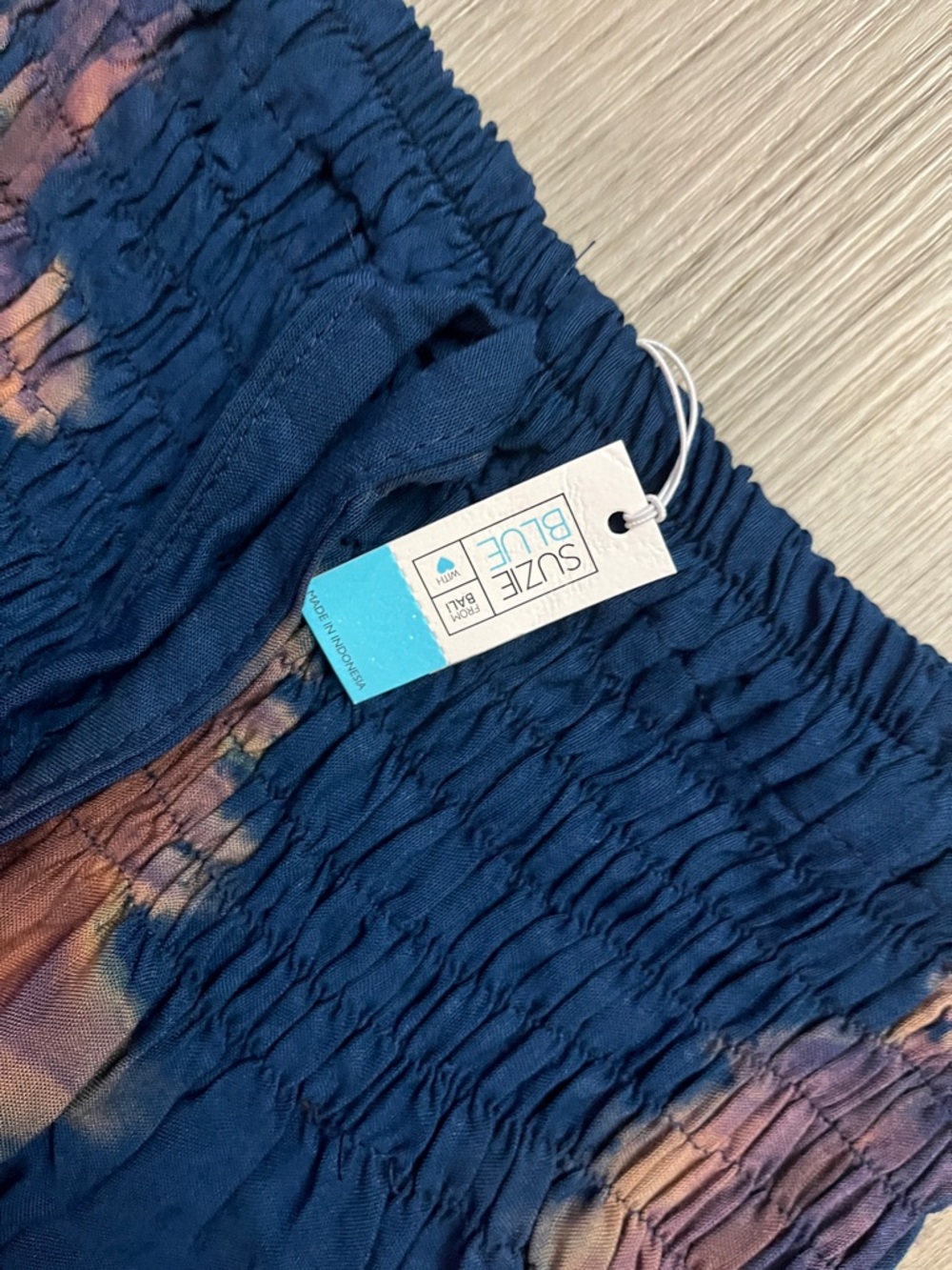 0022–NWT Tie-Dye Wide Leg Pants - Navy & Orange - Picture 4 of 4